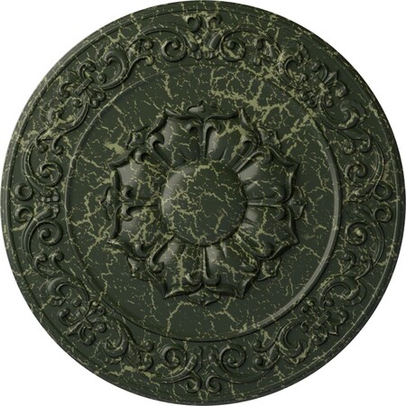 Ekena Millwork Sydney Ceiling Medallion (Fits Canopies up to 5 3/4"), 27 3/4"OD x 2"P, Painted Turtle Crackle CM27SYPTC